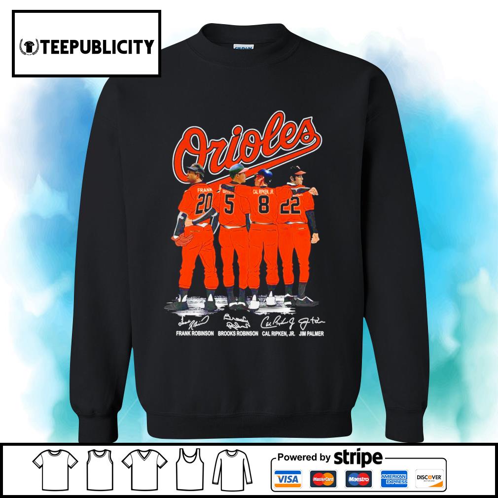 Baltimore orioles frank robinson brooks robinson cal ripken jr jim palmer  signatures shirt, hoodie, longsleeve tee, sweater