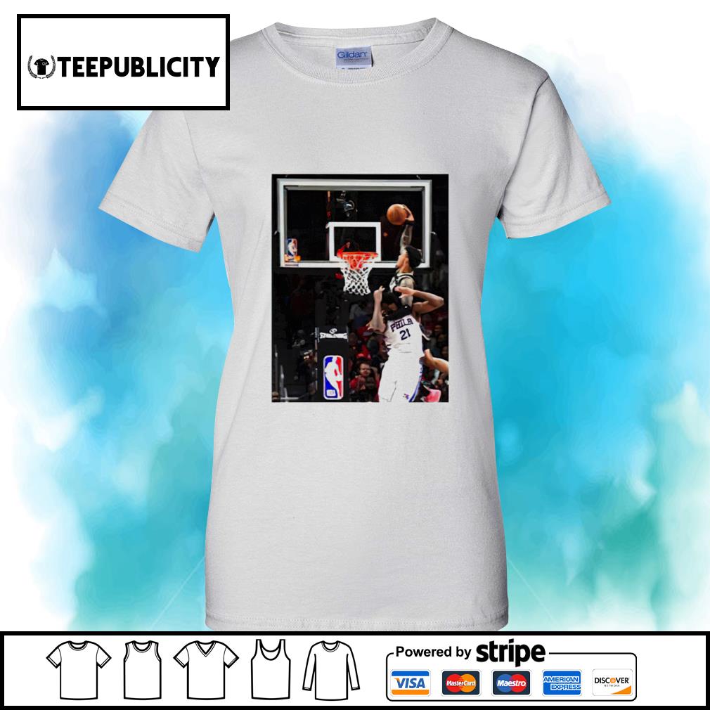 John collins dunk on embiid shirt, hoodie, sweater, long sleeve and tank top