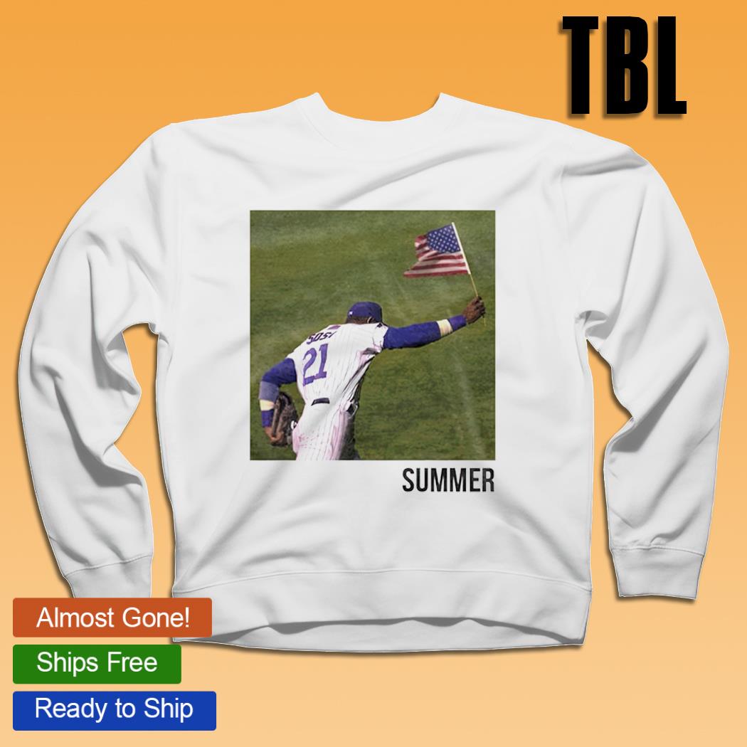Chicago Cubs Summer Sammy Sosa with American flag shirt, hoodie