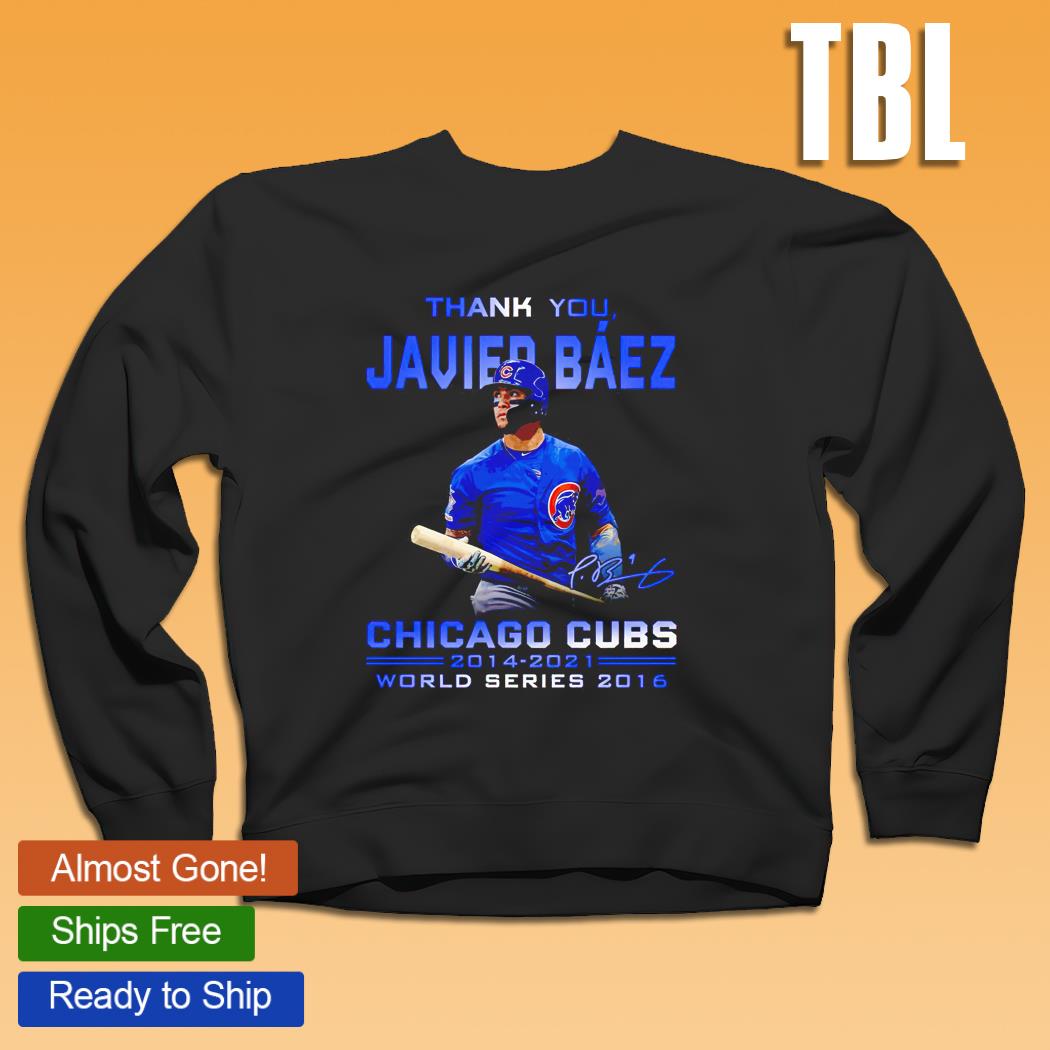 Thank you Javier Baez signature Chicago Cubs 2014 2021 World
