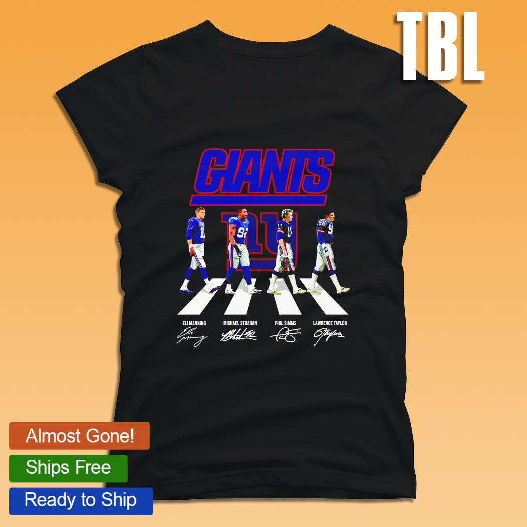 New York Giants Eli Manning Michael Strahan Phil Simms Lawrence Taylor  signatures Abbey Road shirt, hoodie, sweater, long sleeve and tank top