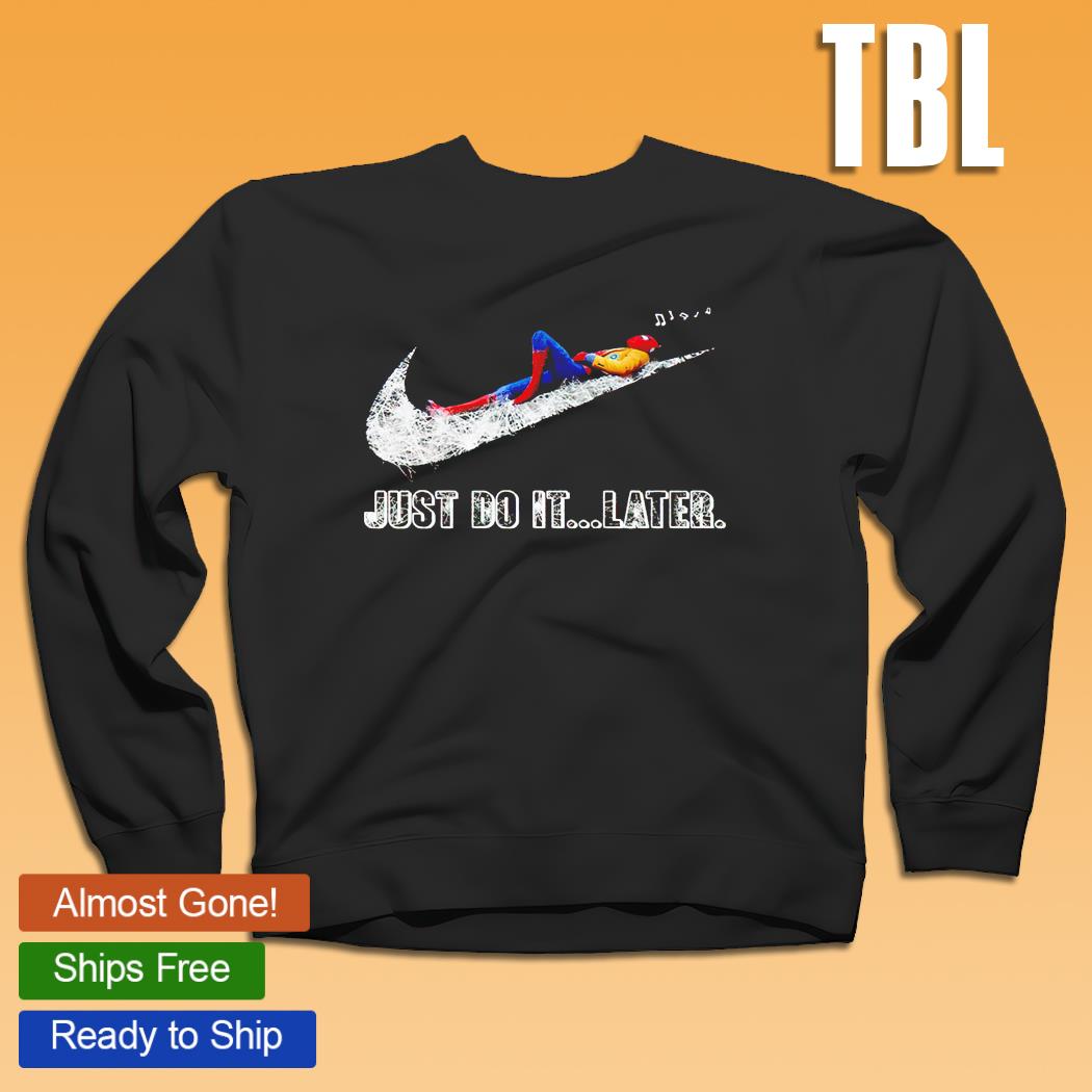 Spider Man listen music Nike just do it later shirt, hoodie, sweater, long  sleeve and tank top