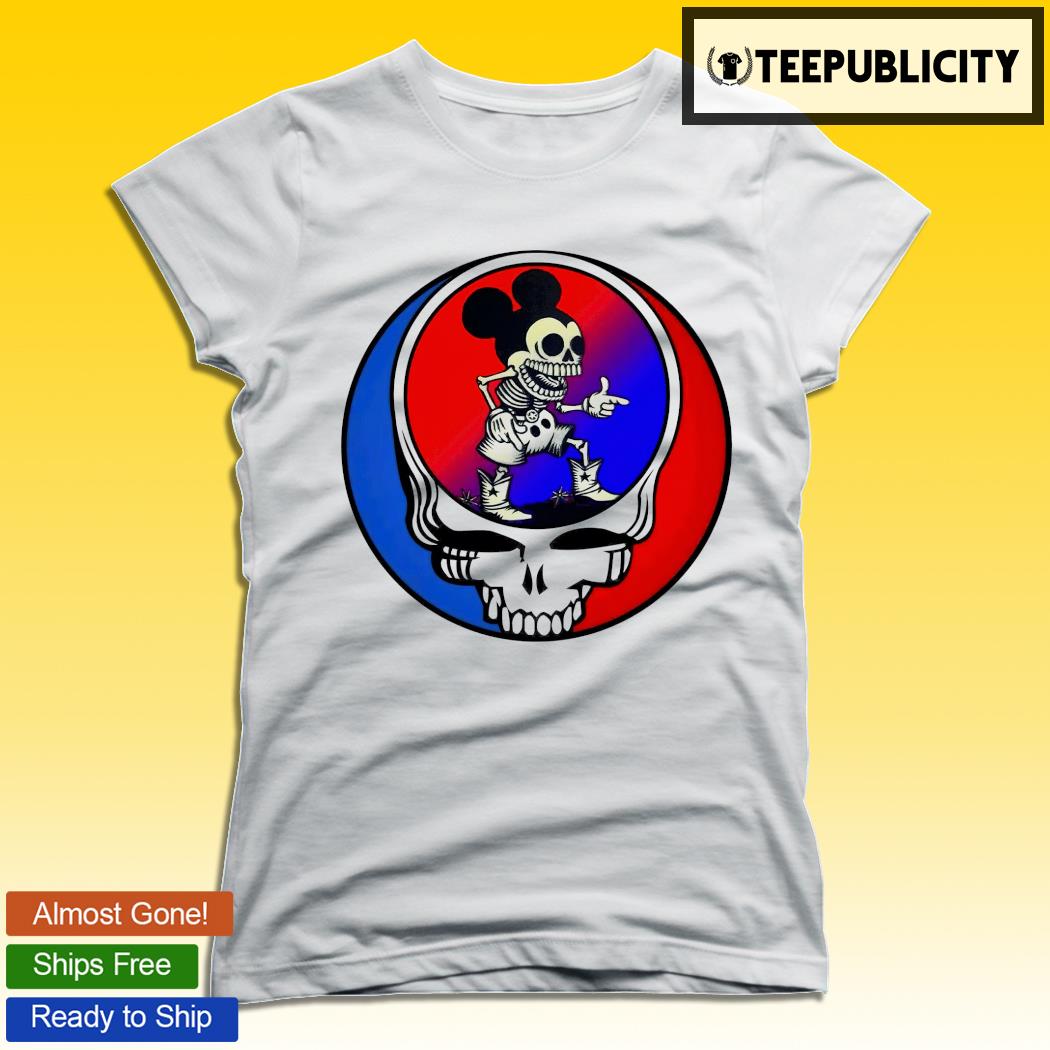 Grateful Dead skull and Mickey Mouse skeleton shirt, hoodie