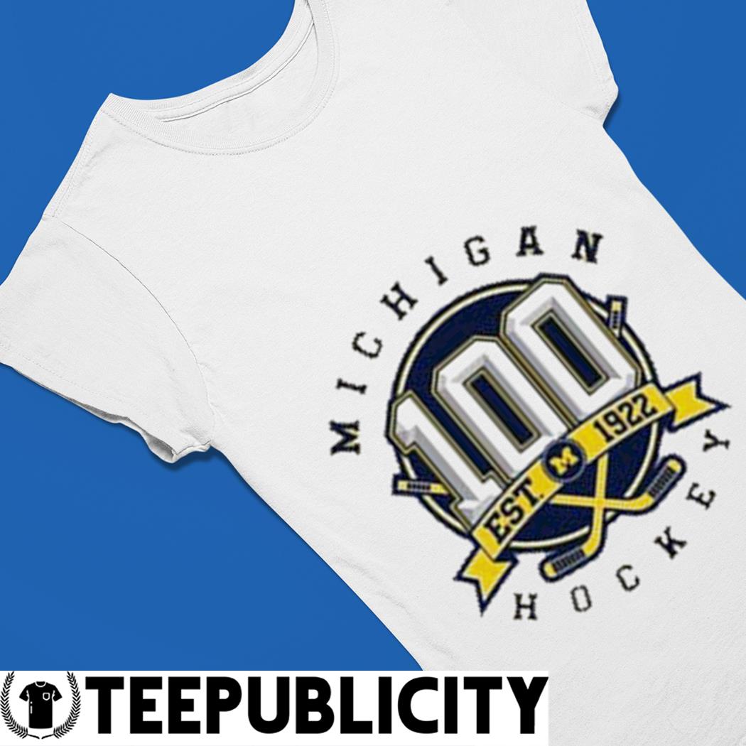 University of Michigan Hockey Gray Triblend ''100 Years of Michigan Hockey''  Logo Tee