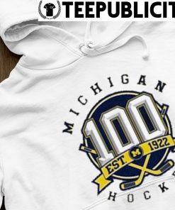 University of Michigan Hockey Gray Triblend ''100 Years of Michigan Hockey''  Logo Tee