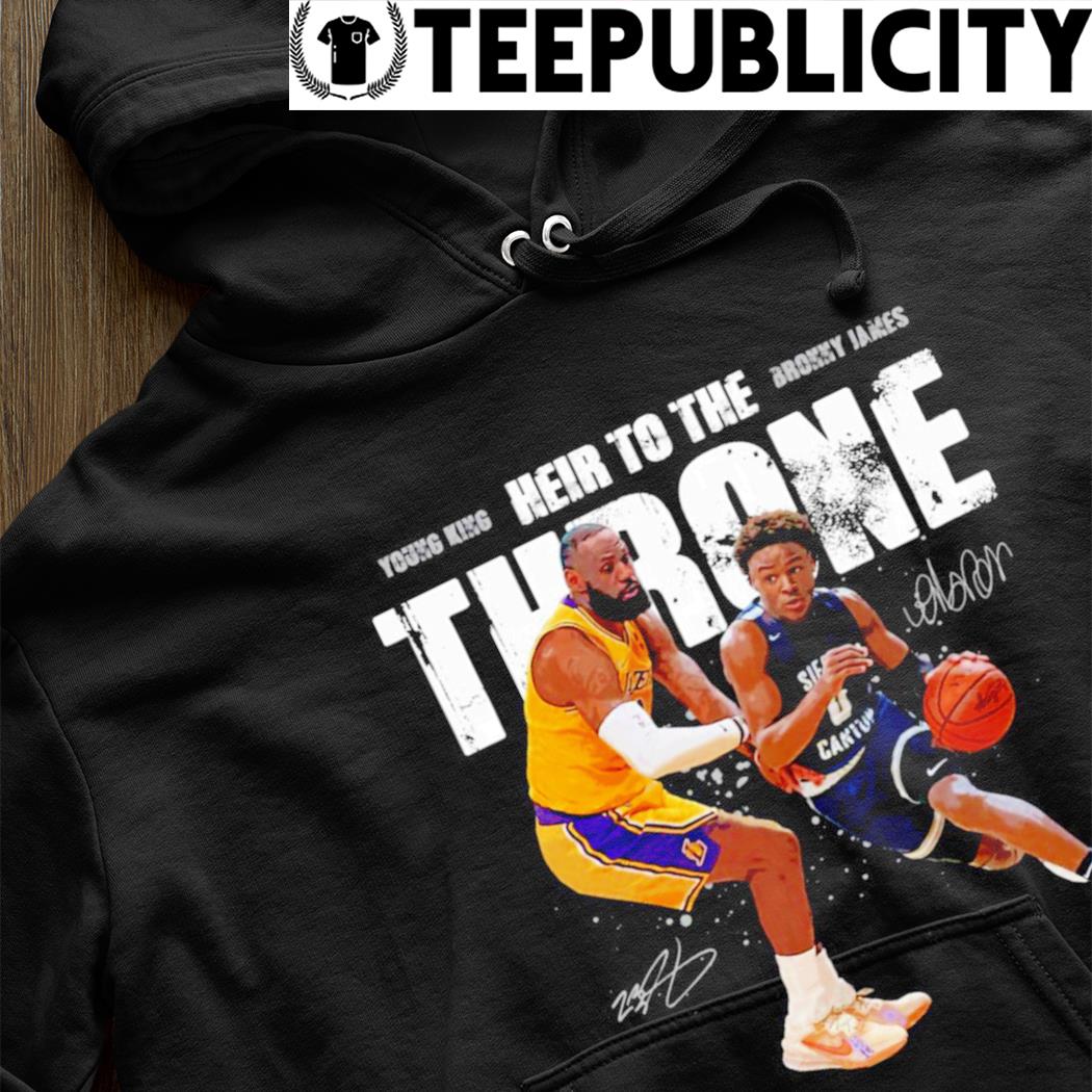 Young King Lebron James vs Bronny James heir to the Throne signature shirt,  hoodie, sweater, long sleeve and tank top