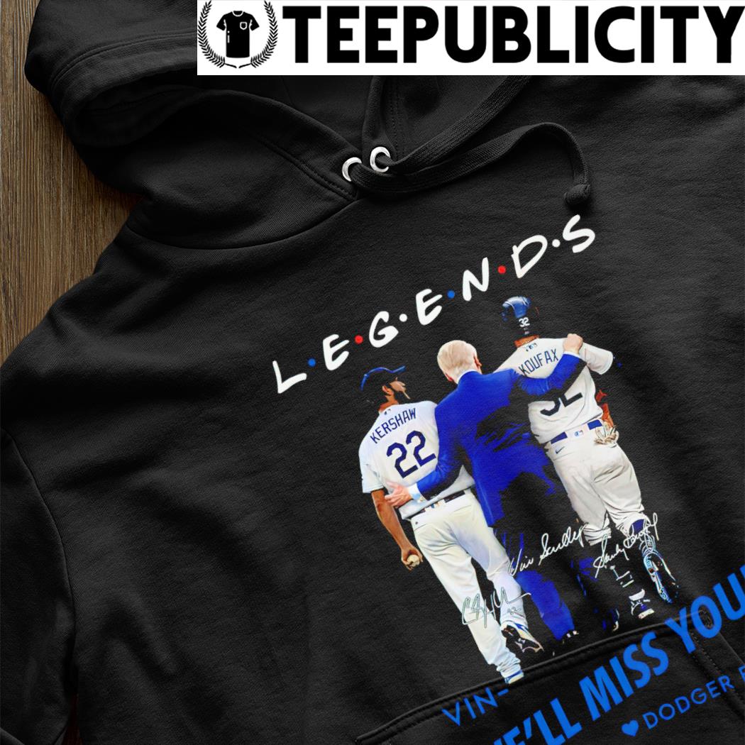 Legends Vin Scully Kershaw Koufax we'll miss you Dodger Fans signature shirt,  hoodie, sweater, long sleeve and tank top
