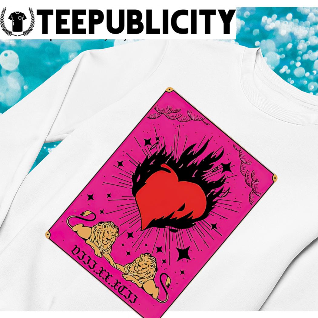 Demi Lovato burning heart and lions Tarot card shirt, hoodie
