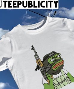 Funny frog holding gun art shirt
