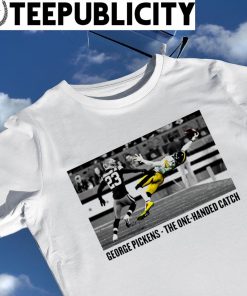 George Pickens one handed catch white photo shirt
