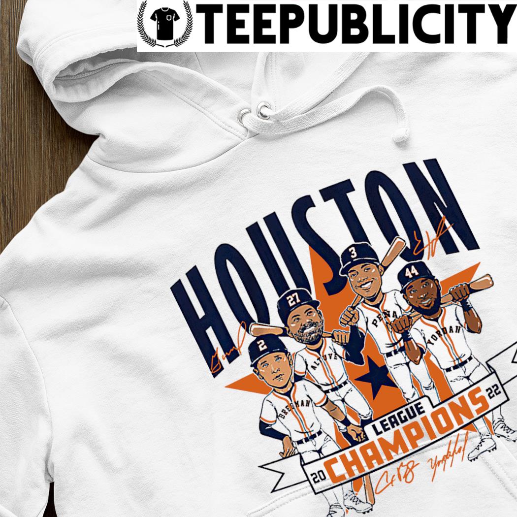 Houston 2022 league champions caricature signature houston astros