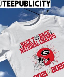 Georgia Bulldogs helmet back to back National Champs 2021 2022 shirt