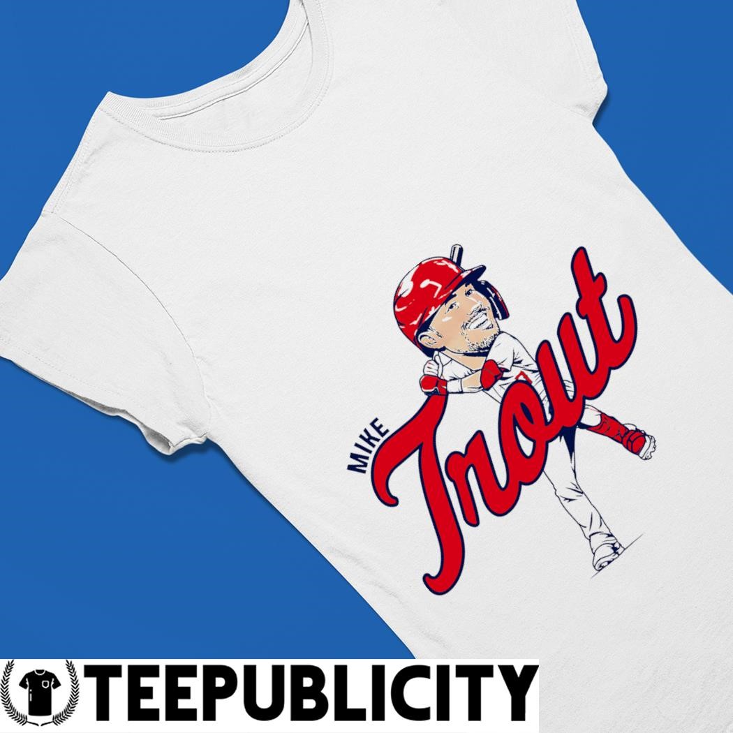 Mike Trout: Caricature - Los Angeles Baseball T-Shirt