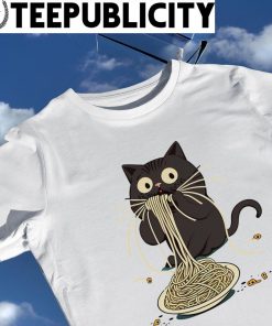 Cat eating spaghetti art shirt
