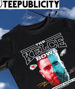 Kansas City Chiefs vs Philadelphia Eagles Super Bowl LVII matchup The Kelce Bowl half face signature shirt