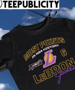LeBron James Los Angeles Lakers Most Points in NBA History signature 2023 shirt
