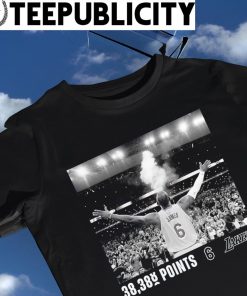 LeBron James Los Angeles Lakers NBA All-Time Scoring Record Chalk Throw 38388 points and more shirt
