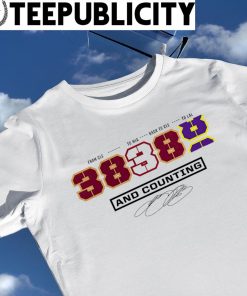 LeBron James NBA All-Time Scoring Record Split Points from Cle to Mia back to Cle to LAL 38388 and counting signature shirt