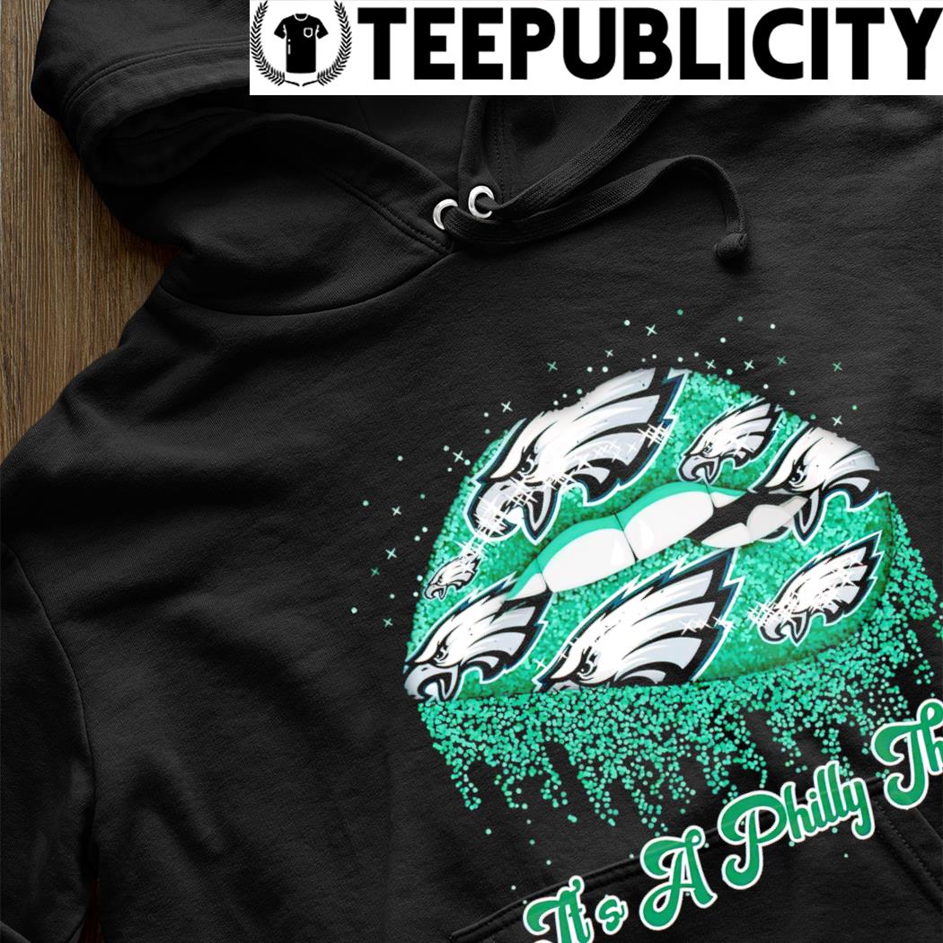 Philadelphia Eagles lips philly thing lips glitter shirt, hoodie