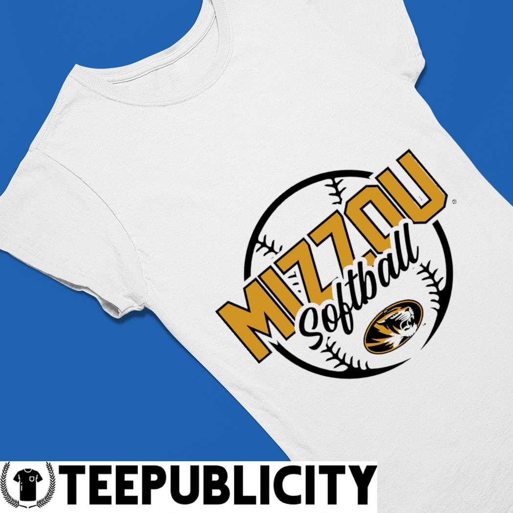 Mizzou Tigers Baseball Head Player Oval Tiger Head Black T-Shirt 