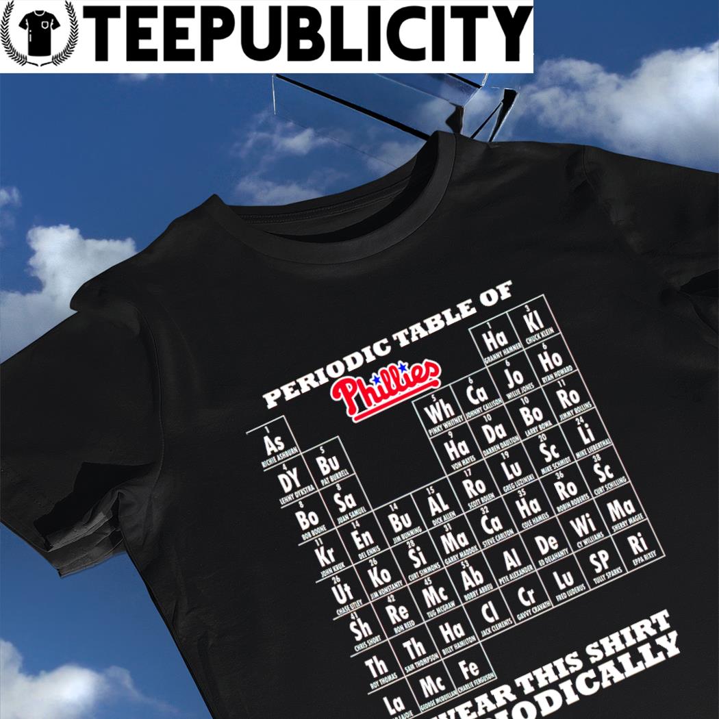 Periodic table of philadelphia phillies I wear this periodically shirt