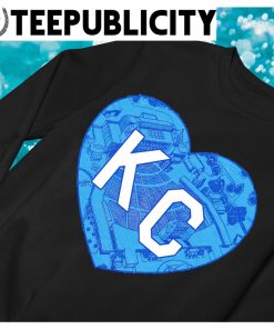 Charlie Hustle Blue With Navy Blue KC Heart Kansas City T Shirt