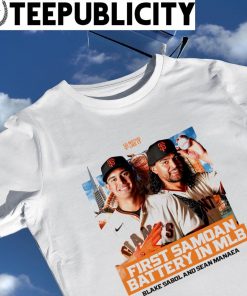 Blake Sabol and Sean Manaea First Samoan Battery in MLB photo shirt
