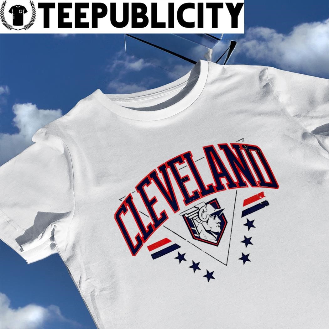 Youth Cleveland Guardians White/Navy V-Neck T-Shirt
