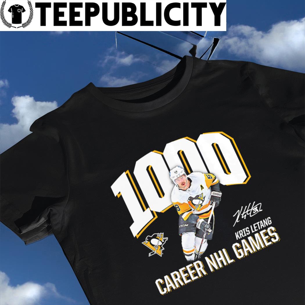 Kris letang Pittsburgh penguins 1000 career games signature 2023