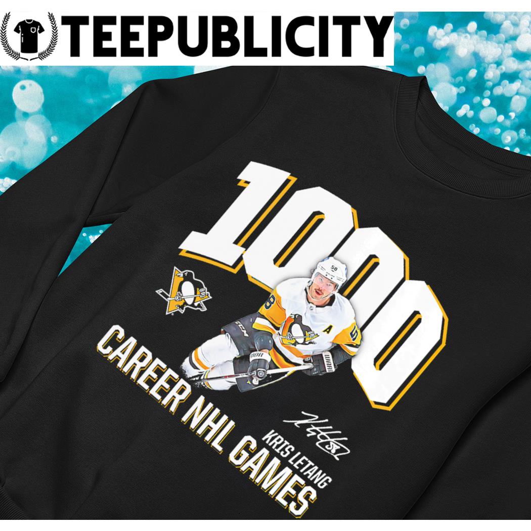 Kris Letang Pittsburgh Penguins 1000 Career NHL Games signature