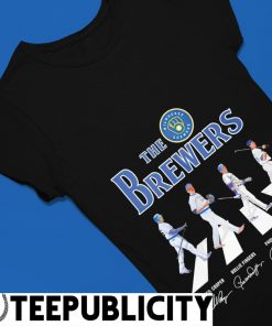 Original Milwaukee Brewers The Brew Crew Abbey road signatures shirt,  hoodie, sweater, long sleeve and tank top