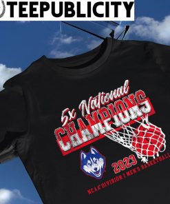 UConn Huskies 2023 NCAA Divsion I Men's Basketball 5X National Champions retro shirt