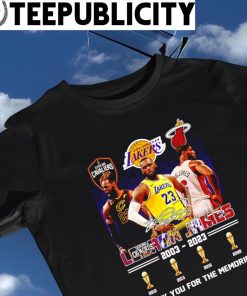 Lebron James signature 2003 – 2023 thank you for the memories t-shirt