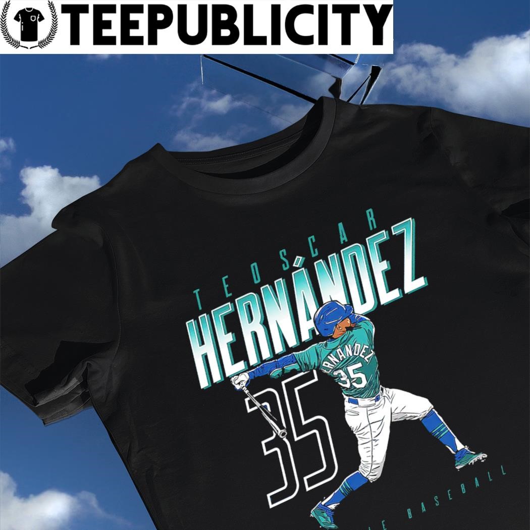 Teoscar Hernández Seattle Mariners Swinging Seattle baseball shirt