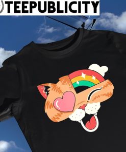 Cat heart rainbow Whimsical Whiskers II art shirt