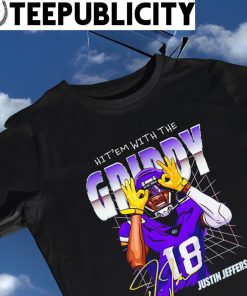 Justin Jefferson Minnesota Vikings hit' em with the Griddy signature retro shirt