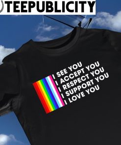LGBT I see you I accept you I respect you I support you I love you shirt