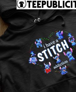 I have a Stitch addiction heart cartoon shirt, hoodie, sweater, long sleeve  and tank top