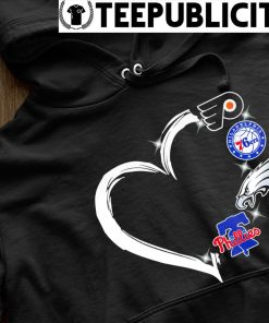 Logo eagles phillies flyers 76ers heart philadelphia eagles shirt, hoodie,  sweater, long sleeve and tank top