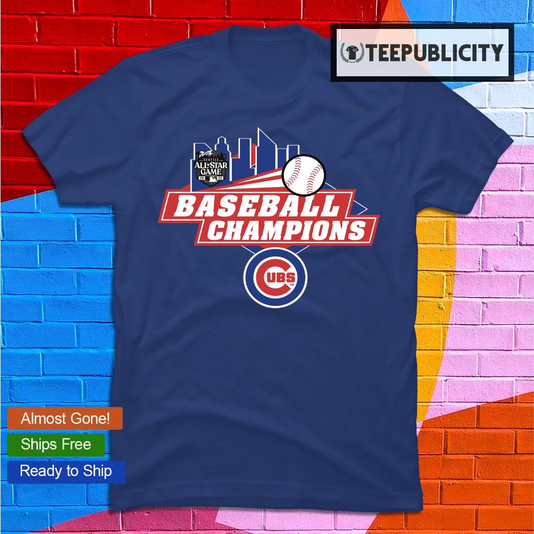 Buy the Womens Blue Chicago Cubs Champs V-Neck Pullover T-Shirt
