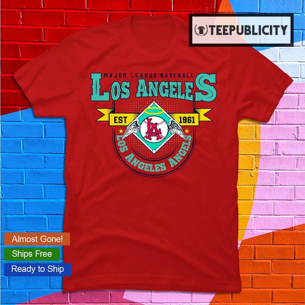 MLB Los Angeles Angels Women's Short Sleeve V-Neck Fashion T-Shirt - S