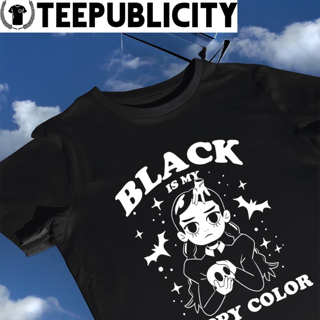  Wednesday Black Is My Happy Color Full Body Dark Silhouette  Long Sleeve T-Shirt : Clothing, Shoes & Jewelry