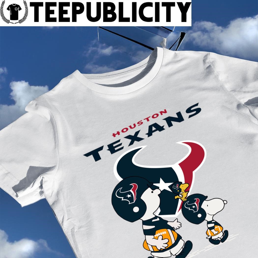 Houston Texans Snoopy and Charlie Brown with Woodstock cartoon T