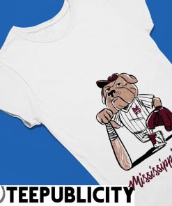 Bulldogs  Mississippi State Vintage Baseball Cartoon Short Sleeve