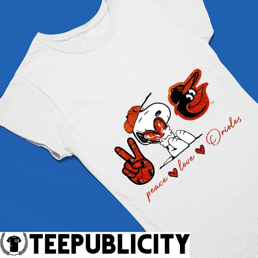 Official snoopy Baltimore Orioles Peace Love Orioles Shirt, hoodie,  sweater, long sleeve and tank top