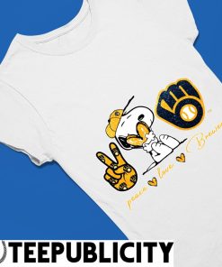 Snoopy Peace Love Milwaukee Brewers Shirt, hoodie, sweater and