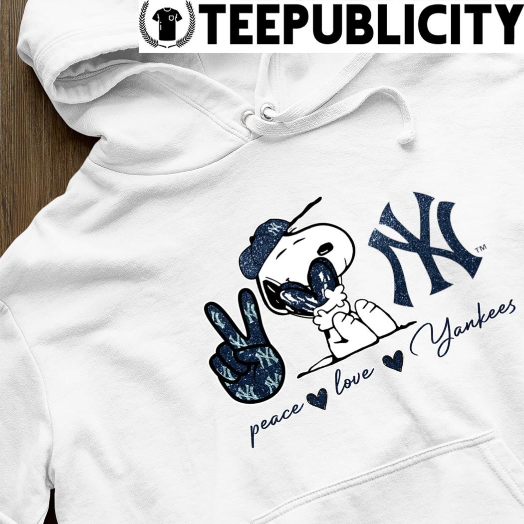 Snoopy Peace Love New York Yankees Shirt, hoodie, sweater, long