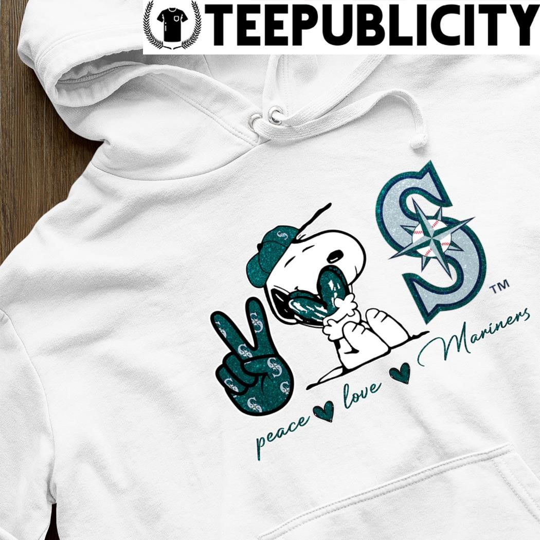 Snoopy Peace Love Seattle Mariners Shirt, hoodie, longsleeve, sweatshirt,  v-neck tee