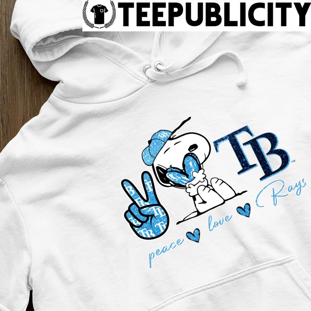 Snoopy Peace Love Tampa Bay Rays Shirt, hoodie, sweater and long sleeve