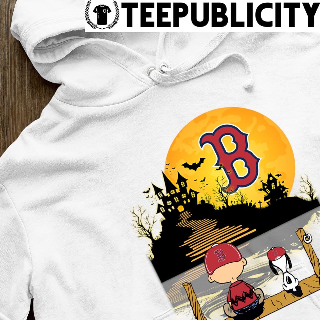 Boston Red Sox Peanuts Snoopy and Charlie Browns Watching Halloween Shirt,  hoodie, sweater and long sleeve